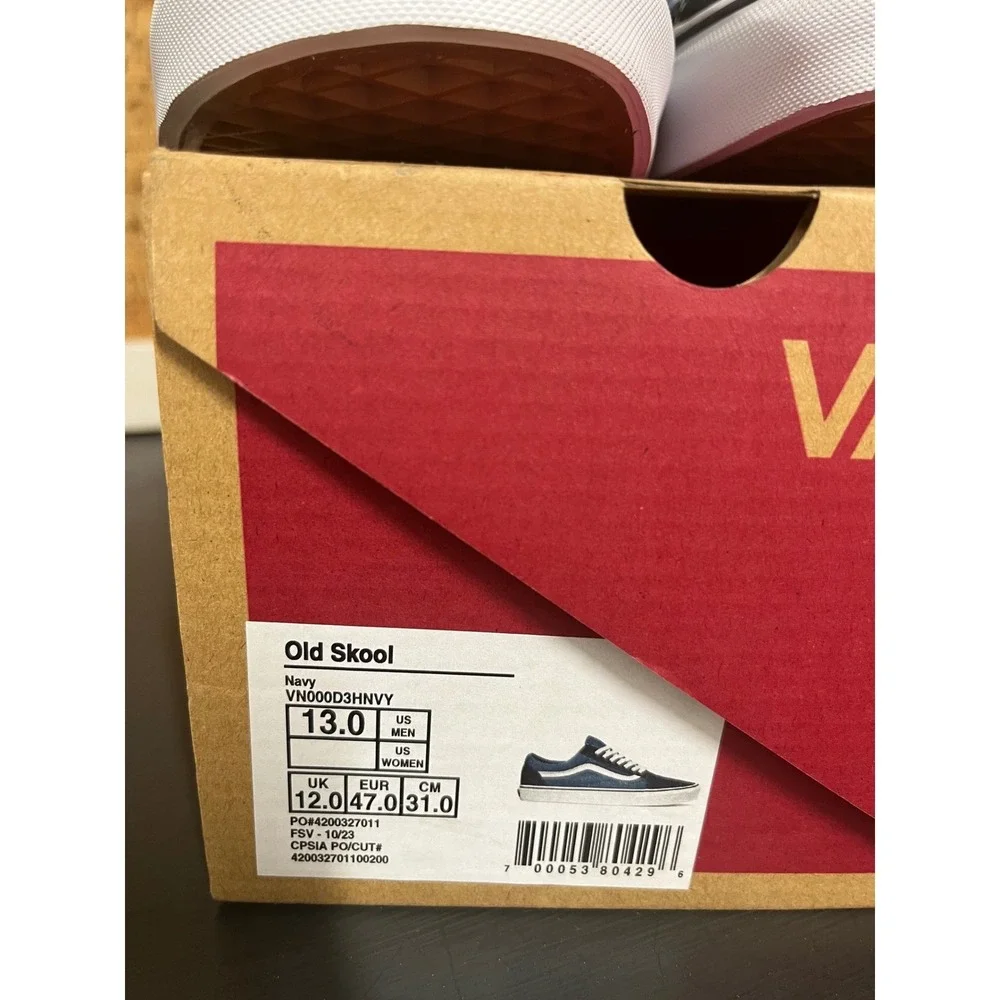 New Vans Old Skool Navy Black White Suede Canvas Skate Shoes Mens 13 VN000D3HNVY